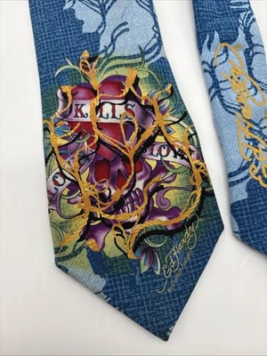 Corbata de seda con calavera corazón ED HARDY de CHRISTIAN AUDIGIER Love Kills Foto 1 de 4