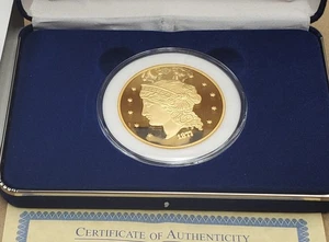 1877 $50 Half Union Proof Gold Gilded National Collectors Mint, BOX & COA - Picture 1 of 8