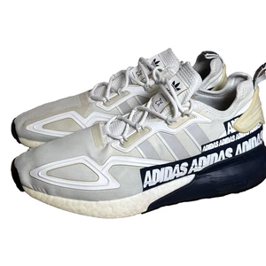 Adidas ZX 2K Boost Bold Logo FX7036 blau weiß Grafik Herren Schuhgröße 11,5 - Bild 1 von 13