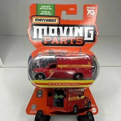 Matchbox Moving Parts Series 2019 Ram Ambulance Red MB Fire Department Chase - Image 1 of 4