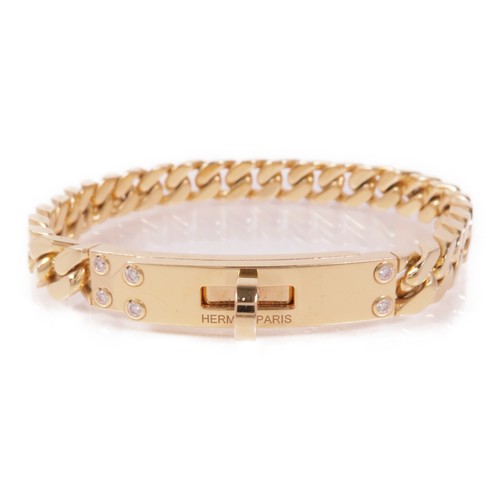 HERMÈS Bracciale HERMES Kelly Gourmette Diamante Oro Rosa 18K