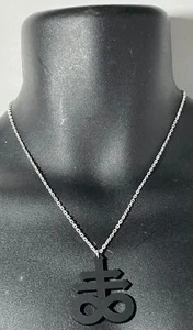 Matte Black Leviathan Cross Necklace NEW GIFT Handmade Jewellery Acrylic Charm - Picture 1 of 4