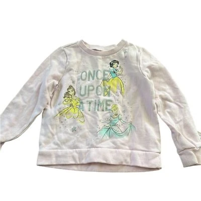 Moletom Disney Jumping Beans princesa infantil gola redonda rosa tamanho 4 - Imagem 1 de 4