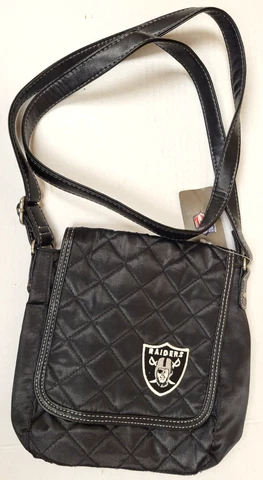 NFL Oakland Raiders Quilted Crossbody Purse, NEW Cover