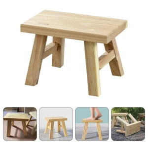 Multi-use Premium Retro Footstool Bathroom Stool Wood Stool Bedroom Stool Home - Picture 1 of 12