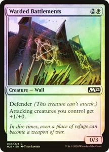 MTG Warded Battlements FOIL NM Core Set 2021 M21 Magic Gathering card - Picture 1 of 3