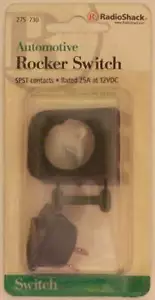 RadioShack 275-730 SPST Under-Dash Automotive Rocker Switch ~ 25A at 12VDC - Foto 1 di 1