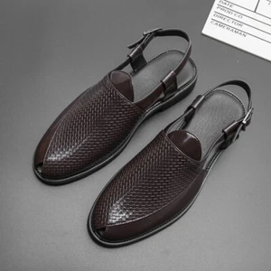 Sandals for Men Buckle Strap Classics Casual Handmade Fashion Men Dress Shoes US - Picture 1 of 14