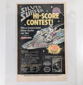 1990 Silver Surfer NES Contest Ad Laminated Retro Comic Art Wall Decor - Imagen 1 de 6
