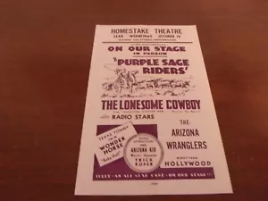 VINTAGE HOMESTAKE THEATER LILA WEISE RIDERS THEATER POSTER - Bild 1 von 2