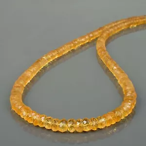 Cadena De Perlas De Citrino Amarillo Natural 925 Plata Hecha A Mano Pulsera - Imagen 1 de 4