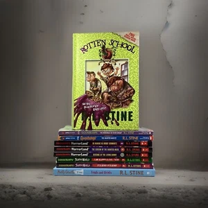 Lot RL Stein Goosebumps Book Horror Land Slappy World Mostly Ghostly Rotten - Foto 1 di 11