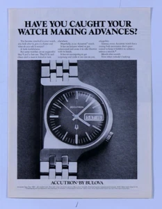Bulova Accutron de colección 1972 ¿Lo has capturado haciendo avances? Anuncio impreso original - Imagen 1 de 5