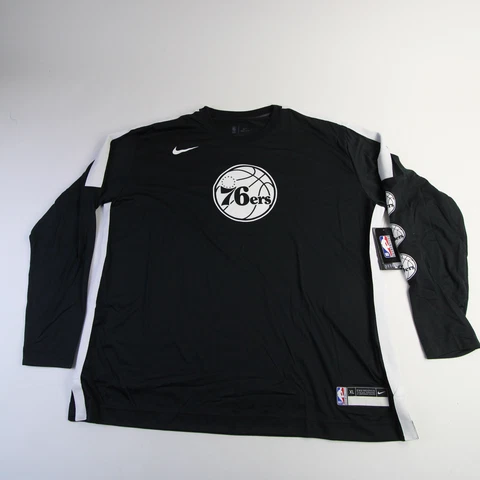 Philadelphia 76ers Nike NBA Authentics Long Sleeve Shirt Men's Black New Cover