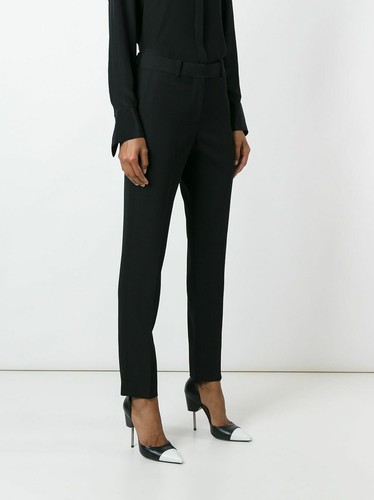 Nuovo! $905 GIVENCHY Pantaloni sartoriali in lana nero; TAGLIA 44 (US 8)