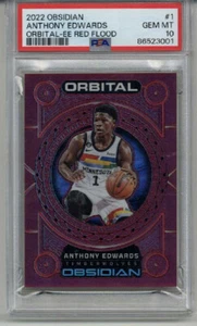 2022 Panini Obsidian Orbital E/E Red Flood #1 Anthony Edwards PSA 10 LOW POP - Bild 1 von 2