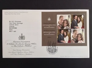 GB QEII 2011 Royal Wedding M/Sheet on Typed Address First Day Cover - London SW1 - Picture 1 of 1