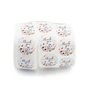 100 Floral Thank You Self-Adhesive Paper Gift Tags - TL153 - Picture 1 of 3