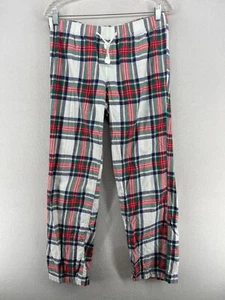 J.CREW Pants Mens S Flannel Tartan Plaid Pajama PJ Lounge Drawstring Cotton Red - Picture 1 of 13