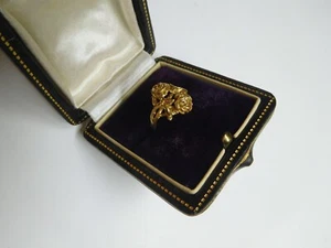Authentic Original French Art Nouveau Belle Epoque 18K Gold Roses Flowers Ring🌹 - Picture 1 of 9
