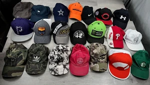 Hat Lot 21 Pieces Reseller Cap Bundle Adidas Nike Under Armour Ralph Lauren Camo - Picture 1 of 12