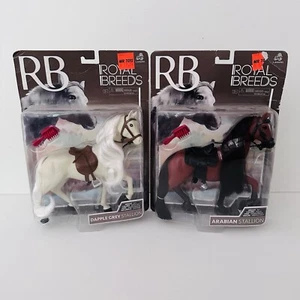 Royal Breeds RB Dapple Grey Stallion & Arabian Stallion - NEW - Saddle and Brush - Picture 1 of 8