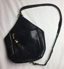 Tignanello Black Leather Bag Purse Big Tassel Pre Owned Very Nice