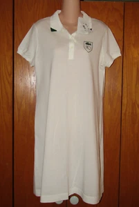 NWT LACOSTE WOMENS 80TH ANNIVERSARY WHITE POLO TENNIS SHIRT DRESS SIZE 44 12 NEW - Picture 1 of 20