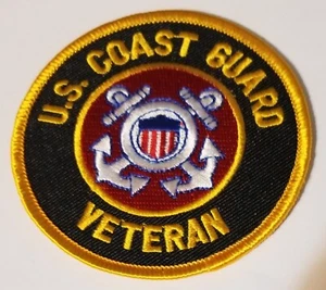 Parche de veterano de la Guardia Costera de Estados Unidos (3 pulgadas) letras doradas - Imagen 1 de 1