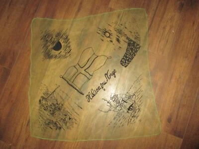 MCM Vintage SHEER GREEN Nylon BLACK FLOCKED Images From NORWAY - 1950's - Image 1 of 3