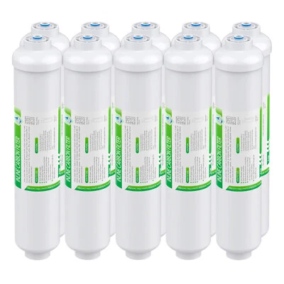 10 Pack T33 Inline Post Carbon Water Filter Quick Connect RO 5-Stage Filtration - Image 1 of 4