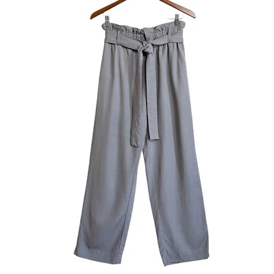 J. Crew Point Sur Bolsa de Papel con Cinturón Cintura Pantalones Talla 8T Mujer Gris Pierna Ancha Foto 1 de 4
