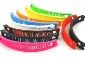 3 PIECE BANANA HAIR CLIPS PONYTAIL CLAW COMBS BLACK,BROWN,CLEAR,WHITE... - Picture 1 of 14