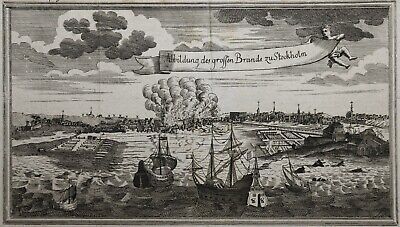  Abbildung Des Grossen Brands Zu Stockholm - Relationis Historicae 1751 - RAR • 299€