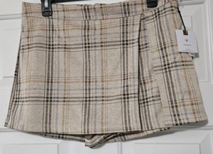 Originality , Brown,  cream & blue plaid Skort Size X-Large NWT (40) - Picture 1 of 7