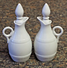 Vintage Pillivuyt White Porcelain Oil and Vinegar Jugs complete with Stoppers!