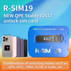Upgrade RSIM 19 QPE Stable Unlock SIM Card for iPhone 15 Plus 14 13 Pro 12 IOS17 - Photo 1 sur 9