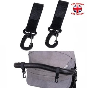 2 clips PRAM HOOKS para cochecito cochecito cochecito pañal bolsa de compras - Imagen 1 de 2