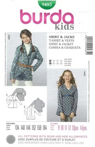 Burda 9485 Tunika mit Wickeloptik vorne Empire-Taille & Schalkragen Cardigan Gr. 9-14 UNGESCHNITTEN - Bild 1 von 4