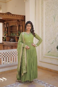 Indian Bollywood Designer Dress Salwar Kameez Suit Party Wear Wedding Readymade - Picture 1 of 7