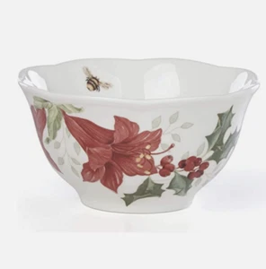 Lenox Butterfly Meadow Holiday Amaryllis Rice Bowl - Picture 1 of 1