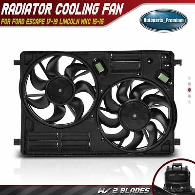 Conjunto de ventilador de refrigeración de radiador doble para Ford Escape 17-19 Focus 16-18 Lincoln MKC Foto 1 de 4