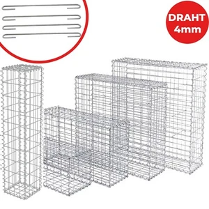 Gabionen Steingabionen Steinkorb Säule Gabione Wand Drahtkorb Zaun Mauer Draht:4 - Afbeelding 1 van 25