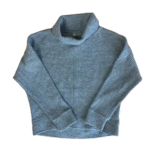 Girls Zella Sweatshirt Medium Gray Ribbed Cow Neck Pullover - Picture 1 of 8