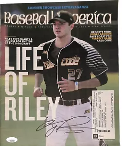 Austin Riley Autographed Baseball America Magazine Braves JSA - Picture 1 of 3