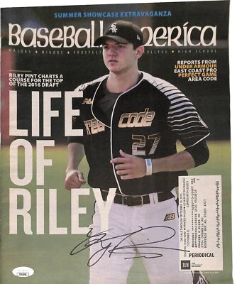 Austin Riley Autographed Baseball America Magazine Braves JSA - Image 1 of 3