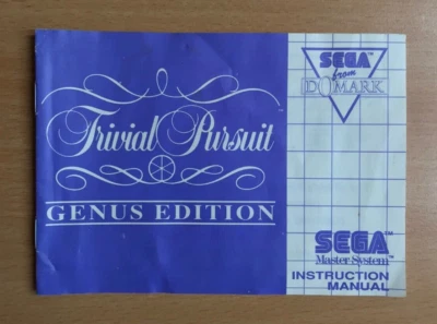 TRIVIAL PURSUIT - GENUS EDITION - Sega Instruction Manual - Image 1 of 2