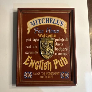 Vintage Stil Holz Pub Schild Mitchell's Free House Englische Taverne 12 x 16 - Bild 1 von 12