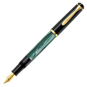 Pluma Estilográfica Pelikan M Plumín Medio Mármol Verde Clásica M200 Relleno de Tinta Oficial - Imagen 1 de 2