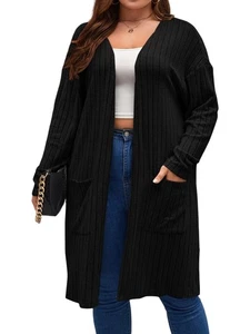 Übergröße - weiche Strickjacke Langarm offen3886 - Bild 1 von 11
